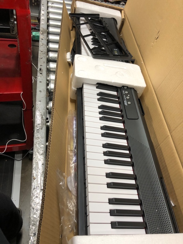 Photo 1 of 88 Key Digital Piano, Portable Electronic Keyboard Piano with Music Stand, Power Supply, Sustain Pedal, Bluetooth, MIDI, for Beginner Professional at Home, Stage