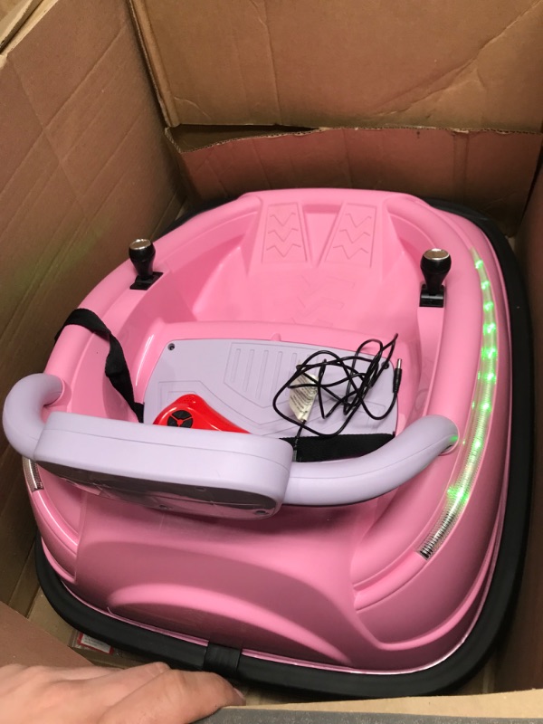 Photo 2 of Best Choice Products 6V Electric Kids Ride On Bumpin Bumper Car, 1.5-6 Years Old, Parent Remote Control, 360 Degree Spin, Lights, Sounds - Pink