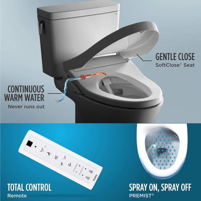 Photo 5 of (READ FULL POST) TOTO SW3036R#01 WASHLET K300 Electronic Bidet Toilet Seat, Cotton White Cotton White Self Cleaning Wand with EWATER