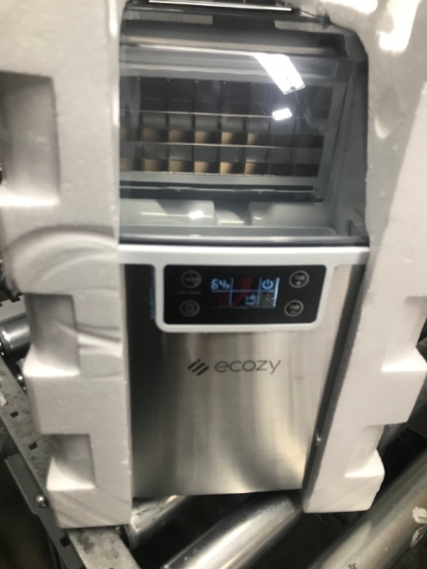 Photo 3 of ecozy Countertop Ice Makers, 45lbs Per Day, 24 Cubes Ready in 13 Mins, Stainless Steel Housing, Auto Self-Cleaning Ice Maker with Ice Bags and Ice Scoop for Kitchen Office Bar Party
