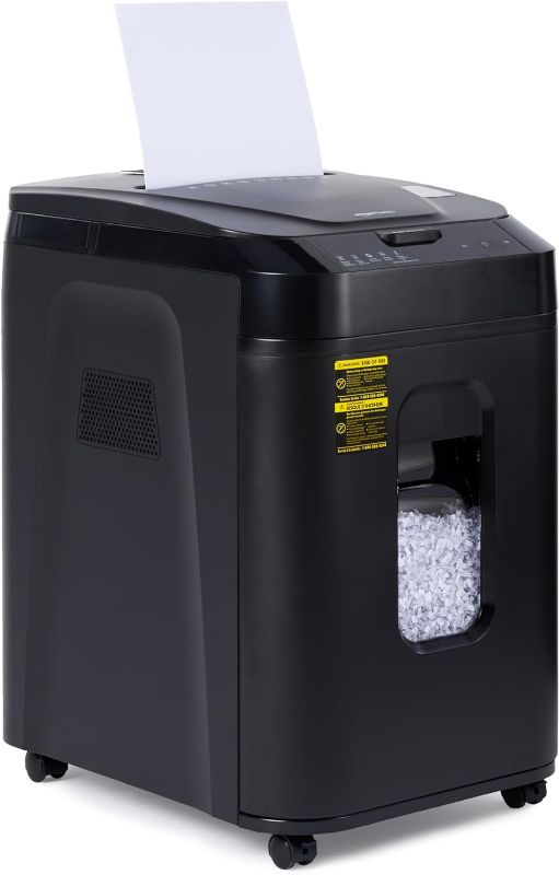 Photo 1 of Amazon Basics 150 Sheet Autofeed Micro Cut Paper Shredder, Black
