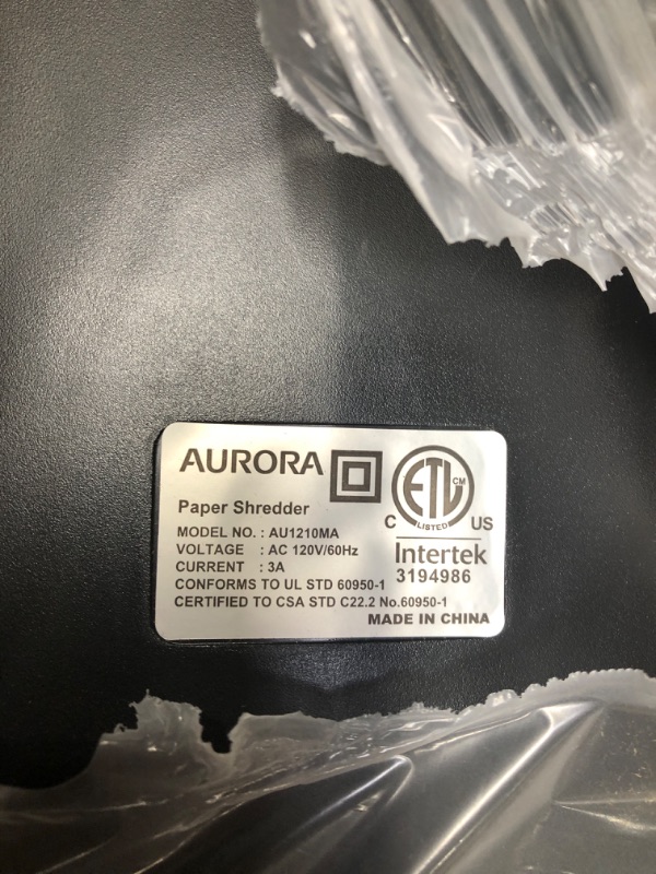 Photo 2 of Aurora AU1210MA Professional Grade High Security 12-Sheet Micro-Cut Paper/ CD and Credit Card/ 60 Minutes Continuous Run Time Shredder