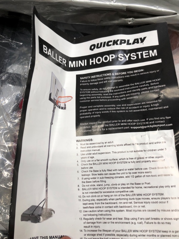 Photo 4 of **SEE NOTES**
QUICKPLAY Baller Mini Hoop System | Portable Basketball Hoop System with Adjustable Height Pole
