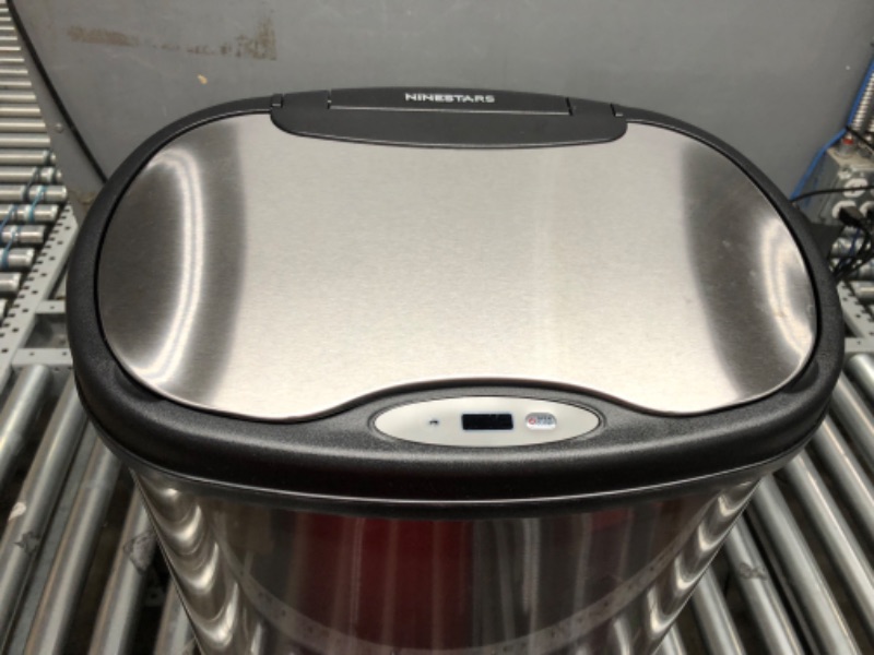 Photo 4 of 13 Gallon 50 Liter Kitchen Trash Can with Touch-Free & Motion Sensor, Automatic Stainless-Steel Garbage Can, Anti-Fingerprint Mute Designed Trash Bin Brushed Stainless Steel
