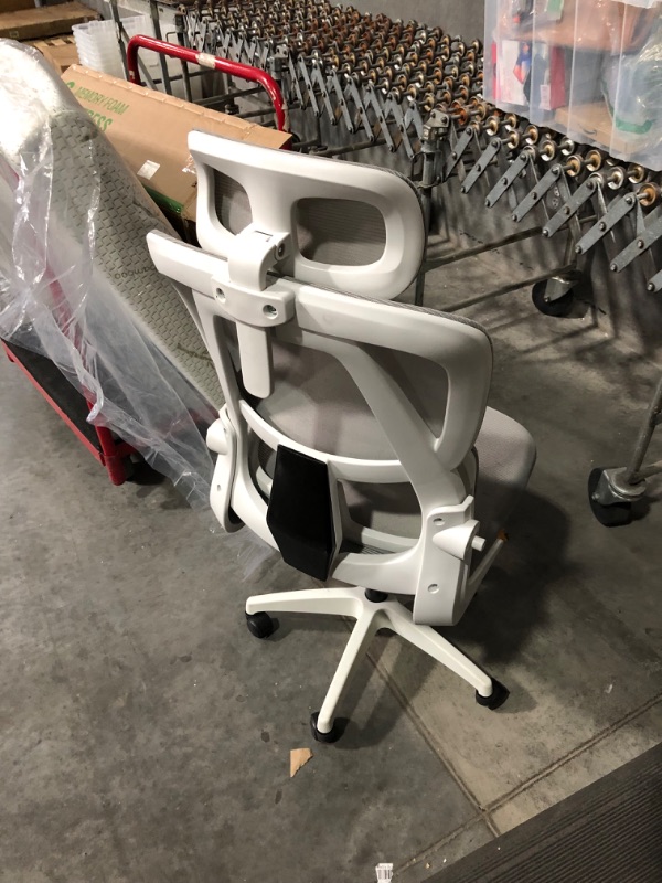 Photo 5 of ***USED - MISSING ARMS - NO PACKAGING - SEE PICTURES***
Ergonomic Office Chair Adjustable High Back Mesh Lumbar Support, White/Grey