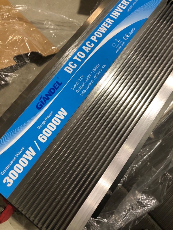Photo 2 of Modified Sine Wave Power Inverter 3000 Watt DC12 Volt to AC 120 Volt with Remote Control and LED Display Dual AC Outlets & USB Port for RV Truck Boat by GIANDEL 3000W
