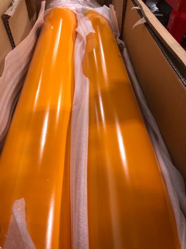 Photo 2 of DorBuphan 2Packs 36-4.5 Bollards 4-1/2" OD 36" Height Safety Bollard Yellow Powder Coat Street Bollard Parking Post 4 Free Anchor Bolts for Garage or Parking Lot 36"H X 4.5"D