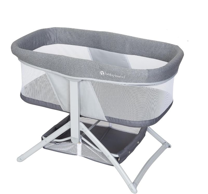 Photo 1 of Baby Trend Quick-Fold 2-in-1 Rocking Bassinet, Shadow Stone Gray
