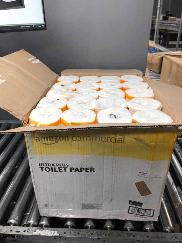 Photo 2 of AmazonCommercial 2-Ply White Ultra Plus Individually Wrapped Toilet Paper/Bath Tissue|Bulk|Septic Safe|FSC Certified|400 Sheets per Roll (80 Rolls)(4.1" x 3.5" Sheet)