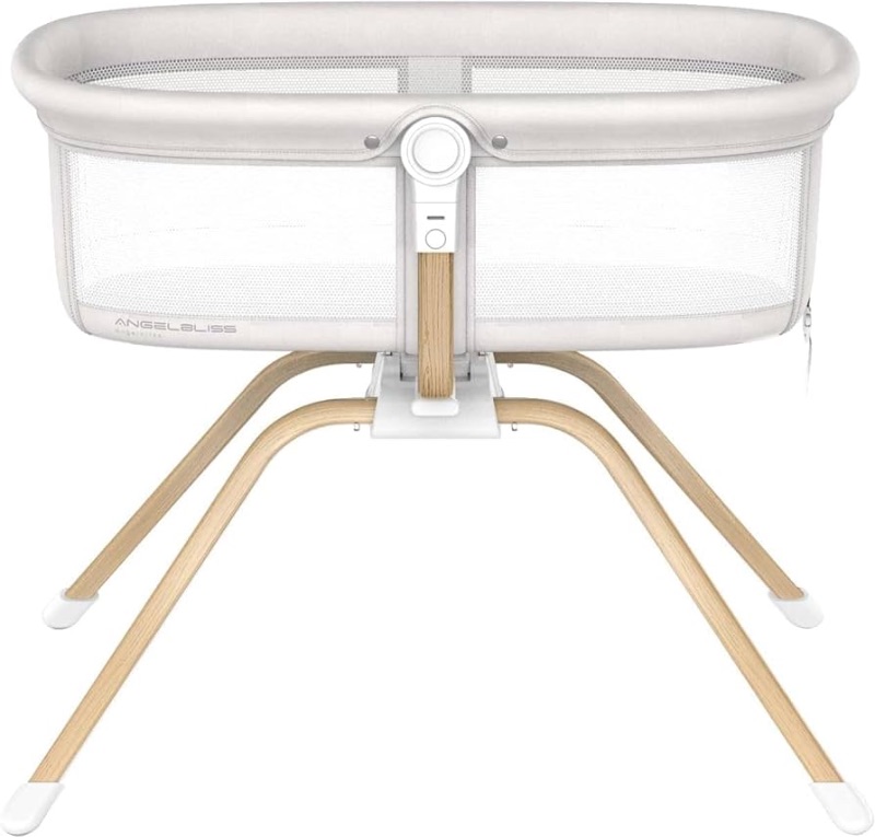 Photo 1 of ANGELBLISS 3 in 1 Rocking Bassinet & Baby Bassinet Bedside Crib, One-Second Convert Travel Portable Bassinet Newborn Baby (White)