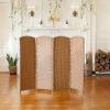 Photo 1 of * not exact* 4 ft. Short Diamond Weave Fiber Folding Screen
