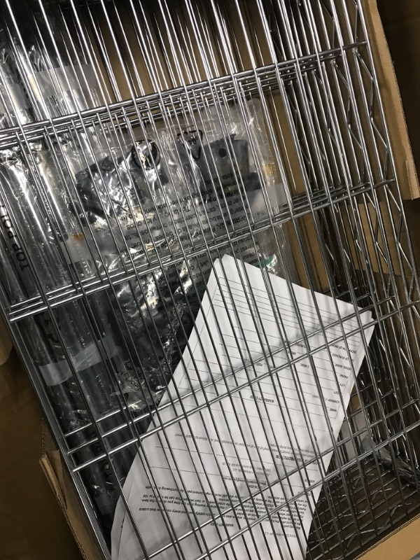 Photo 1 of Wire Shelving Unit Metal Shelf Organizer Heavy Duty Wire Rack Storage Unit Rack Utility for Bathroom Office Kitchen (Chrome, 14" D x 24" W x 60" H) Chrome 14"D x 24"W x 60"H