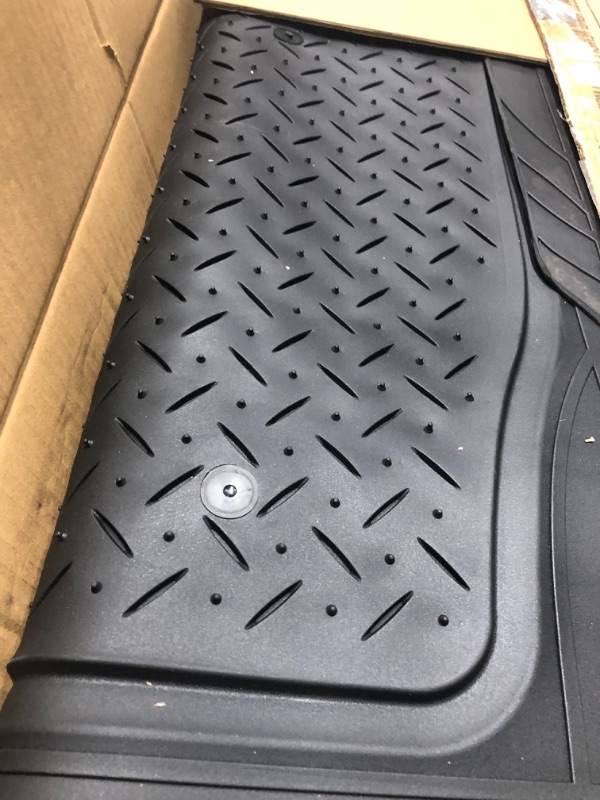 Photo 2 of Motor Trend FlexTough Performance All Weather Rubber Car Floor Mats with Cargo Liner (Black) & 923-BK Black FlexTough Contour Liners-Deep Dish Heavy Duty Rubber Floor Mats for Car SUV Truck & Van