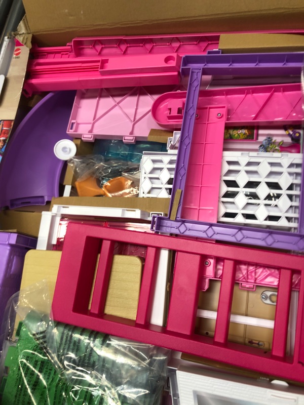 Photo 1 of Barbie DreamHouse Dollhouse with 70+ Accessories, Working Elevator & Slide, Transforming Furniture, Lights & Sounds Wheelchair Accessible Elevator