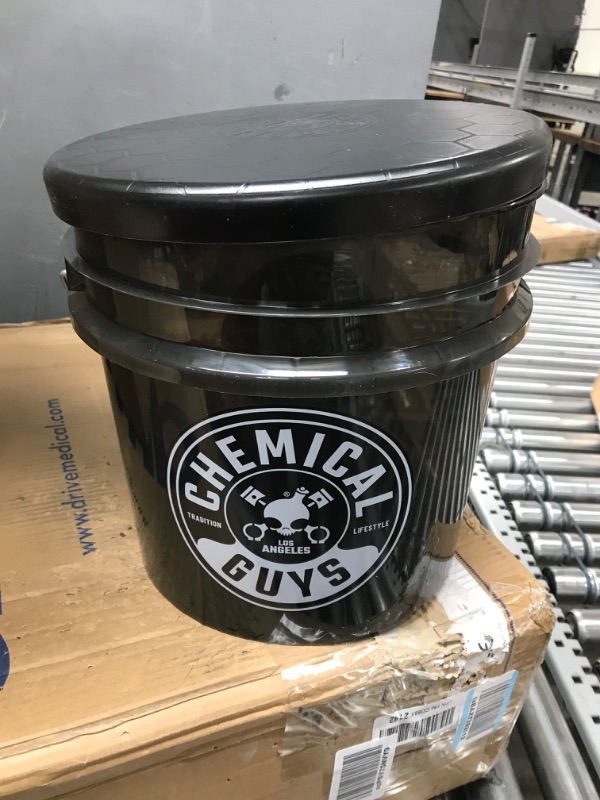 Photo 2 of Chemical Guys ACC161 Heavy Duty Smoked Obsidian Black Detailing Bucket (4.5 Gal) and Bucket Lid (For Car Wash, Boat, Truck, RV, Fishing & More)