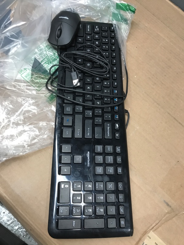 Photo 1 of Amazon Basics Keyboard And Mouse, Black