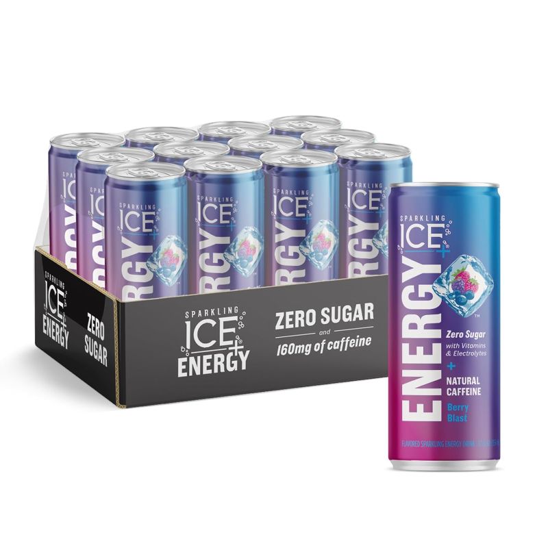 Photo 1 of 
Sparkling Ice +ENERGY Berry Blast Sparkling Water. Energy drinks with Vitamins & Electrolytes, Zero Sugar, 12 fl oz Cans (Pack of 12)
Flavor Name:Berry Blast