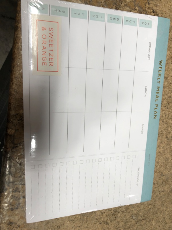 Photo 1 of Sweetzer & Orange Weekly Meal Planner and Grocery List Magnetic Notepad. Teal 10x7” Meal Planning Pad with Tear Off Shopping List. Plan Weekly Menu Food for Weight Loss or Dinner List for Family!