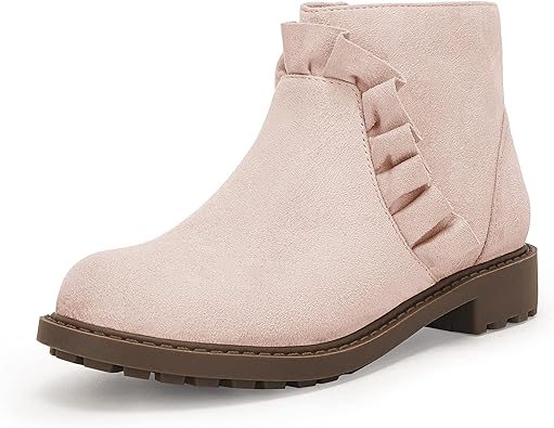 Photo 1 of COUTGO GIRLS RUFFLE ANKLE BOOTS SLIP ON CASUAL CHELSEA BOOTIES