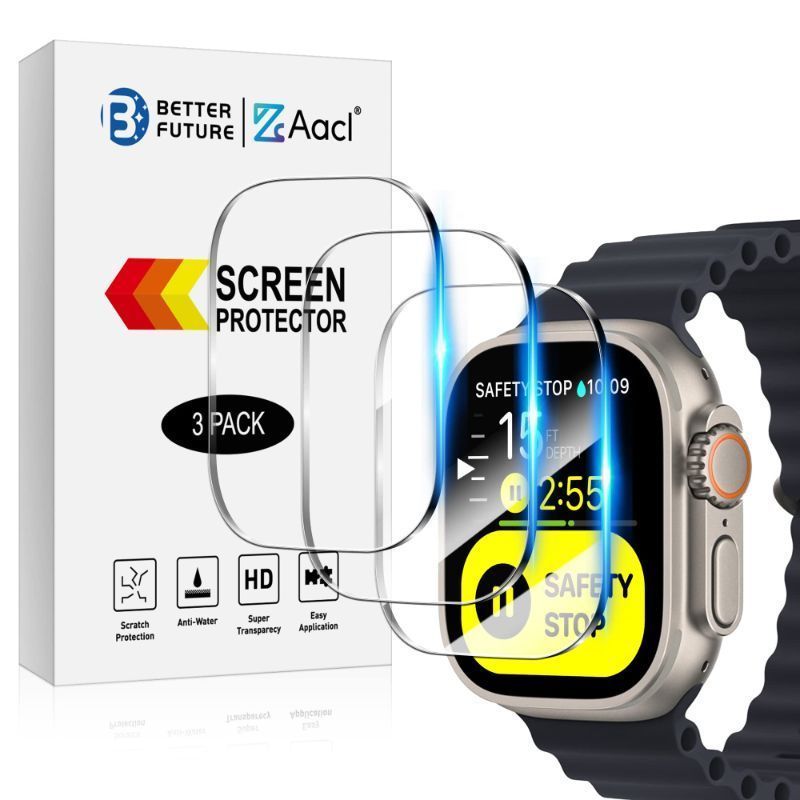 Photo 1 of 2 pack 
AACL Screen Protector for Apple Watch Ultra 2/Ultra 49mm (2022/2023),Tempered Glass Screen Protector for iWatch Ultra 2 /Ultra,Anti Scratch,Bubble Free,Full Coverage,Installation handle [3 Pack] Clear