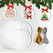 Photo 1 of 30 Pcs 3.15 Inch Acrylic Sublimation Ornament Blanks with Holes, Round Acrylic Christmas Ornaments for DIY Painting, Hanging Ornaments for Christmas Tree Decoration clear 