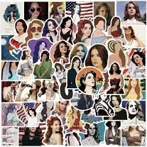 Photo 1 of 100PCS  Lana Del Rey Stickers Merch Aesthetic Waterproof Vinyl Stickers for Water Bottle, Scrapbook, Laptop, Water Bottles,Computer,Phone