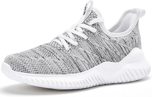 Photo 1 of **please read notes** Akk Womens Walking Tennis Shoes - Breathable Lightweight Workout Shoes Slip on Running Sneakers Casual Memory Foam Sneakers for Gym 9 White With Side Mesh