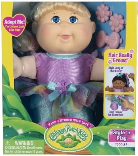 Photo 1 of 11 Inch Hand Stitched Doll Blonde Hair & Blue Eyes Style & Play Hair Growth - Hairbrush & Clips
