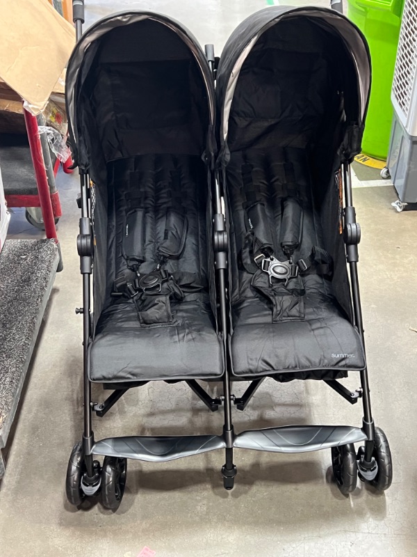 Photo 7 of **MISSING 1 WHEEL DOESN’T EFFECT FUNCTION OF STROLLER AND HANDLE SEEMS USED SEE ALL LIVE PHOTOS** Summer Infant 3Dlite Double Convenience Lightweight Double Stroller for Infant & Toddler with Aluminum Frame, Two Large Seats with Individual Recline, Extra-