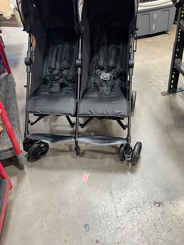 Photo 2 of **MISSING 1 WHEEL DOESN’T EFFECT FUNCTION OF STROLLER AND HANDLE SEEMS USED SEE ALL LIVE PHOTOS** Summer Infant 3Dlite Double Convenience Lightweight Double Stroller for Infant & Toddler with Aluminum Frame, Two Large Seats with Individual Recline, Extra-