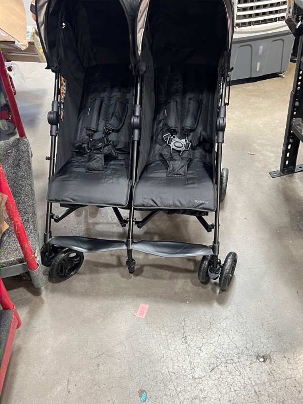 Photo 3 of **MISSING 1 WHEEL DOESN’T EFFECT FUNCTION OF STROLLER AND HANDLE SEEMS USED SEE ALL LIVE PHOTOS** Summer Infant 3Dlite Double Convenience Lightweight Double Stroller for Infant & Toddler with Aluminum Frame, Two Large Seats with Individual Recline, Extra-