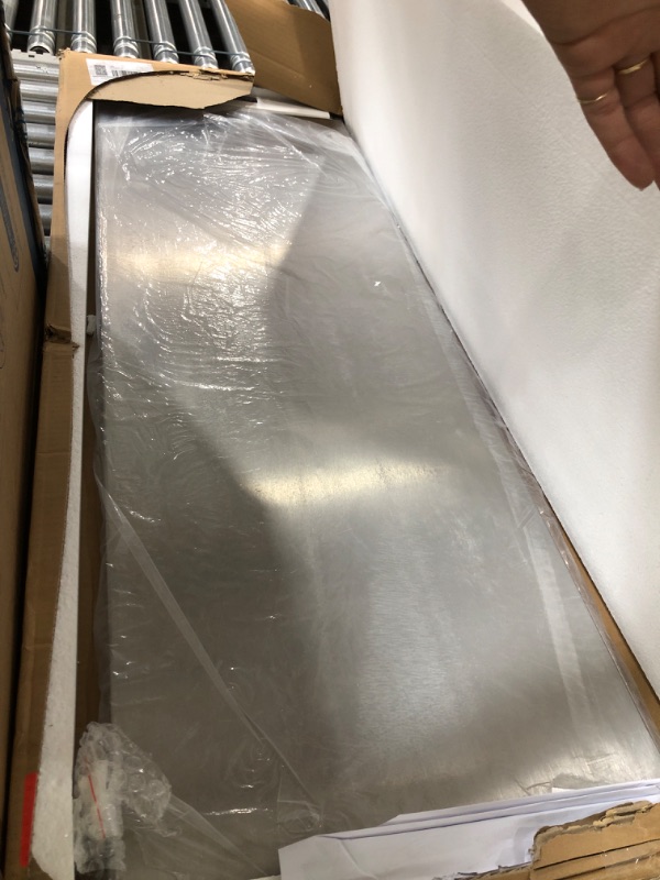 Photo 1 of Houseables Folding Wall Table, Workbench, Floating Desk, 43x16, Metal, Stainless Steel, Wall Mounted Desk for Small Spaces, Laundry Folding Table, Wall Mount Desk, Wall Mounted Table Fold Down