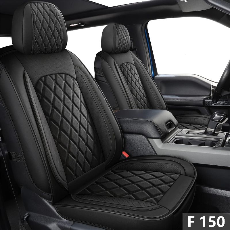 Photo 1 of MIROZO F150 Seat Covers, Truck Seat Covers Full Set Waterproof Vehicle Cushion Cover for Cars Pick-up for 2015-2023 Ford F150 F250 F350 (Black,Full Set)
