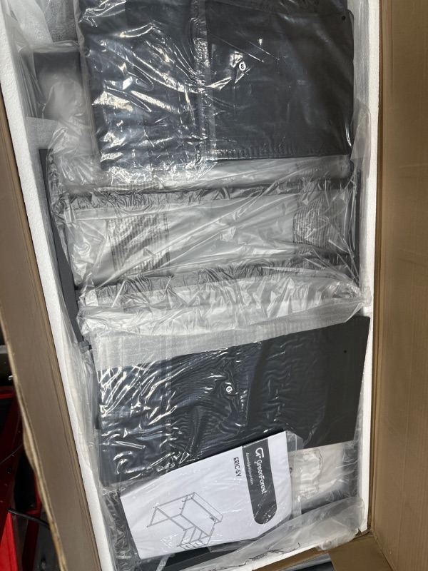 Photo 1 of GreenForest Computer Desk with Drawers and Power Outlet, 39.4 inch Small Gaming Desk with LED Light and Storage Shelves, Reversible Home Office Desk with Printer Stand and Monitor Stand, Black