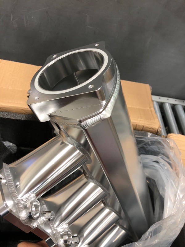 Photo 3 of Htostar Racing For LS Intake Manifold with Throttle Body Compatible with LS1 LS2 LS6 of cathedral port heads Compatible with Chevy Cadillac Pontiac Aluminum (92mm)