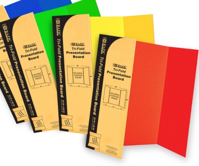 Photo 1 of BAZIC 36" X 48" Assorted Color Tri-Fold Corrugated .Presentation Board 