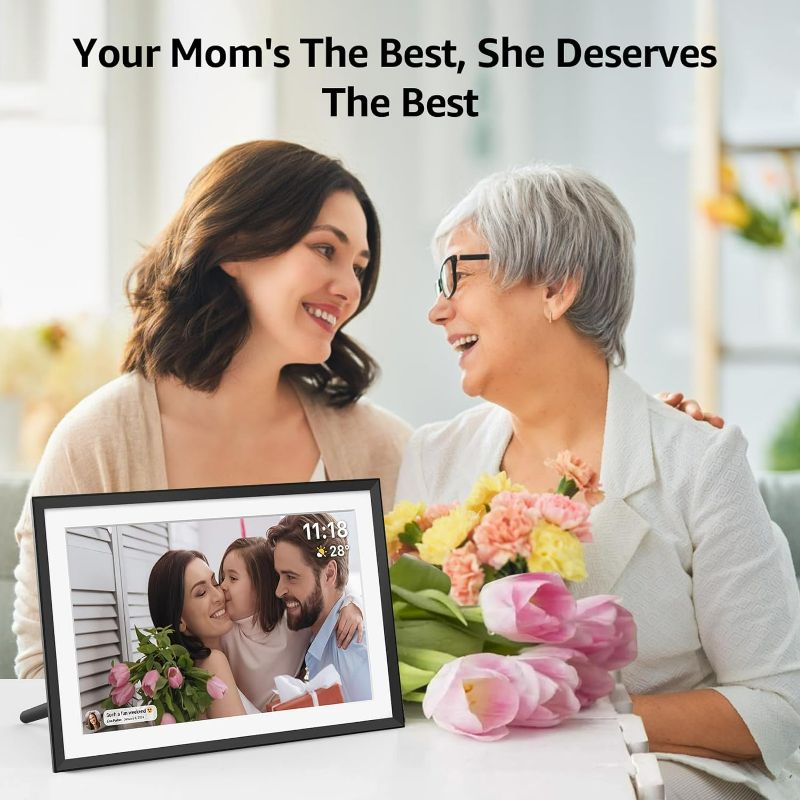 Photo 8 of Dragon Touch modern 15 Digital Picture Frame 15" Digital Photo Frame Display, 32GB Storage Auto-Rotate, Easy Setup to Share Photos or Videos via Vphoto APP, Wall Mountable black with remote