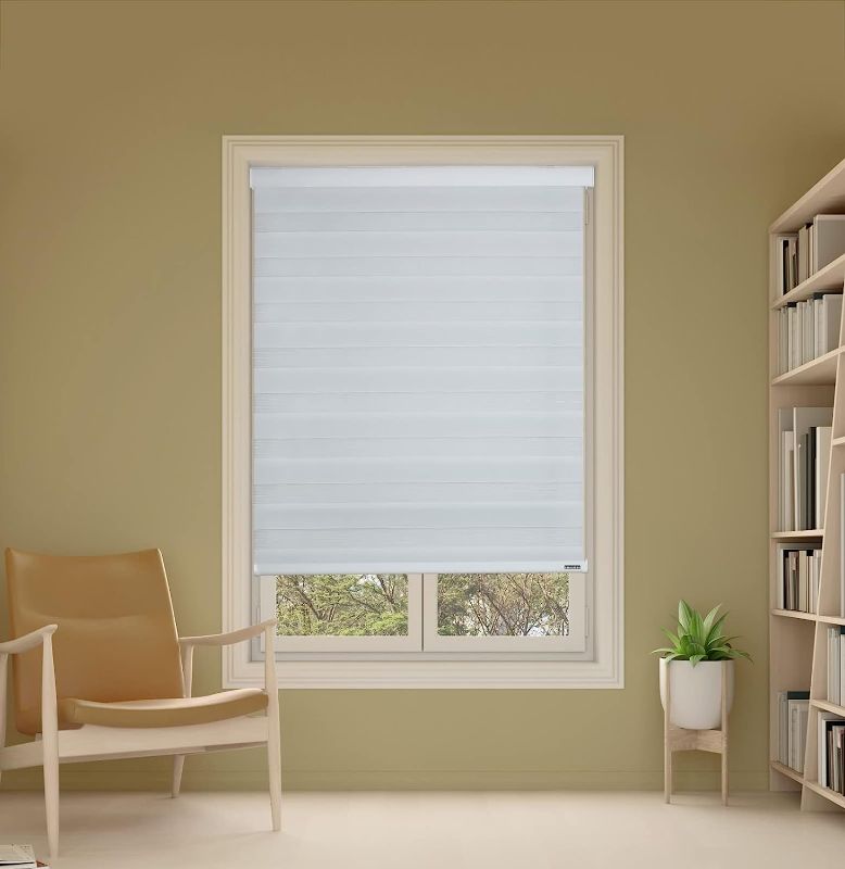 Photo 1 of (READ FULL POST) SHADESU Cordless Zebra Blinds for Windows Shade Light Filtering Roller Blinds & Shades (Maxium Height 72inch) (White Color) (Width 20 inch) W 20inch 01. Cordless White