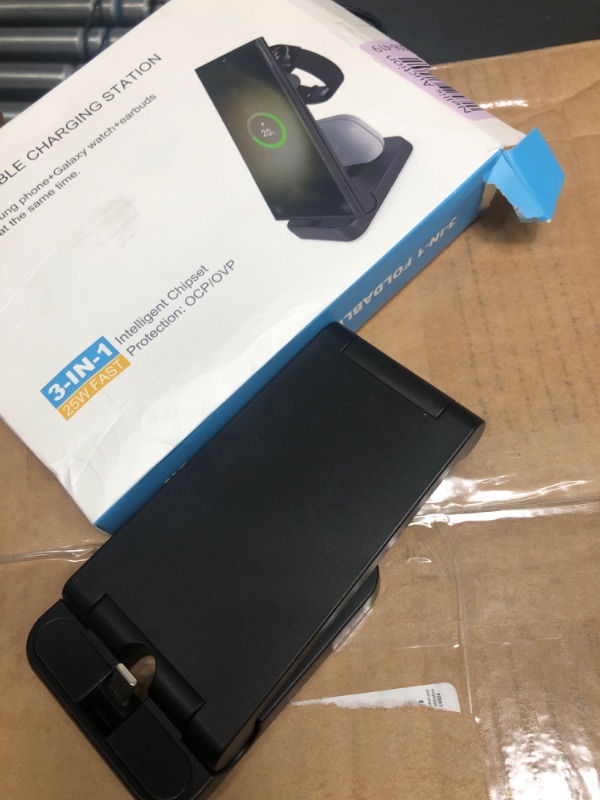 Photo 1 of 3 in 1 Charging Station for Samsung, 25w PD Super Fast Charger for Samsung Galaxy S23 Ultra/S22/21/Note20/Z Fold5/4/3, Galaxy Buds2Pro/Plus/Liv, Wireless Charger for Galaxy Watch 6/5 pro/4/3/Active2