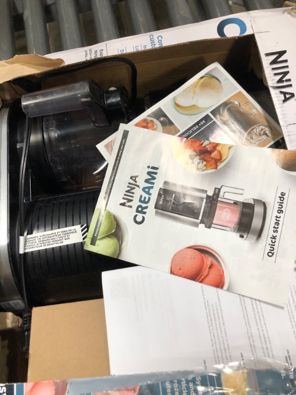 Photo 2 of ****NON REFUNDABLE NO RETURNS SOLD AS IS**PARTS ONLY**Ninja NC301 CREAMi Ice Cream Maker, for Gelato, Mix-ins, Milkshakes, Sorbet, Smoothie Bowls & More, 7 One-Touch Programs, with (2) Pint Containers & Lids, Compact Size, Perfect for Kids, Silver 7 Funct