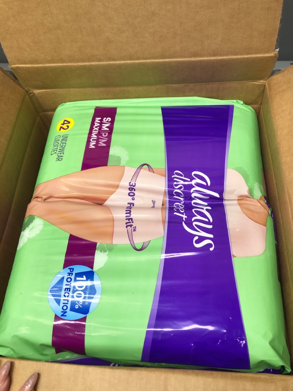Photo 1 of Always Discreet Adult Incontinence Underwear for Women and Postpartum Underwear, Small/Medium, up to 100% Bladder Leak Protection, 84 Count