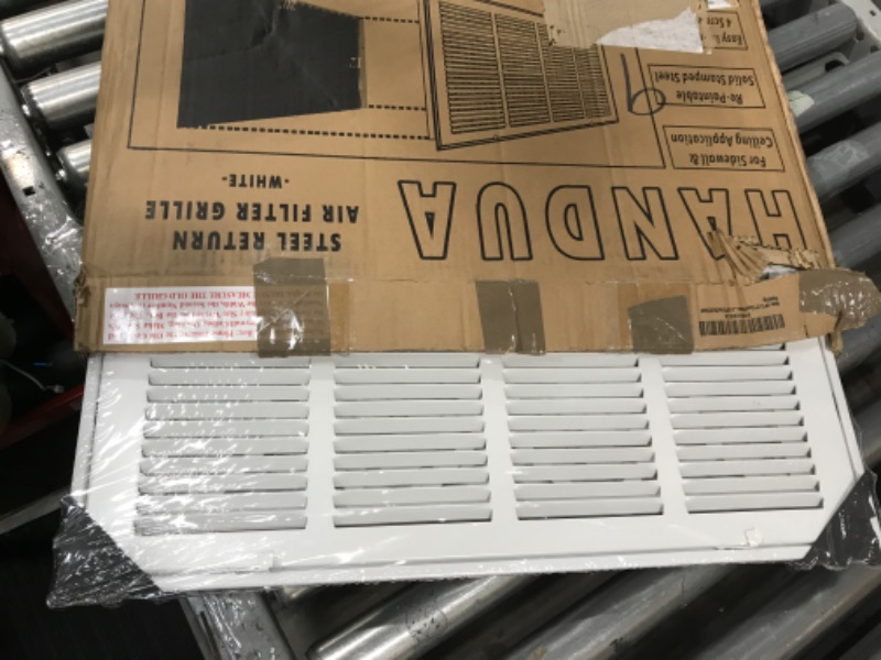 Photo 2 of 20"W x 12"H [Duct Opening Measurements] Steel Return Air Filter Grille [Removable Door] for 1-inch Filters | Vent Cover Grill, White | Outer Dimensions: 22 5/8"W X 14 5/8"H for 20x12 Duct Opening Duct Opening style: 20 Inchx12 Inch