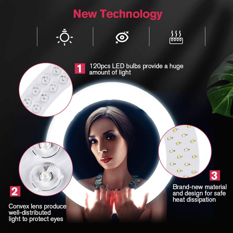 Photo 4 of ***SEE NOTES*** 18 inch LED Ring Light with Tripod Stand Dimmable Makeup Selfie Ring Light for Studio Portrait YouTube Vlog Video Shooting with Carrying Bag and Remote Controller, CRI 90
