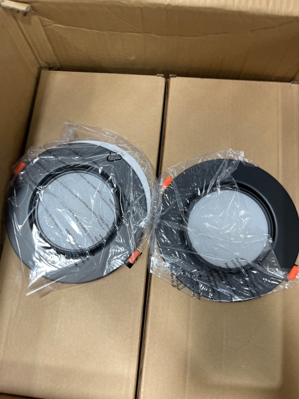 Photo 1 of ????? 6 Inch LED Recessed Light, LED Downlight and Gimbal Recessed Lights with Eyeball, 3000K/4000K/5000K Directional Angled LED Downlight, 12W 1200LM Soft Strong Brightness-24Pack 6 Inch Black || 24Pack