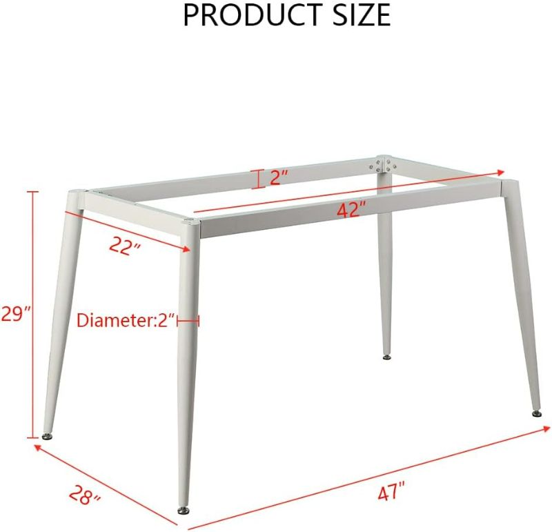 Photo 3 of (NON-REFUNDABLE) MAIKAILUN White Modern Desk Frame 28" Industrial Metal Table Legs with Suction Cups,Desk Base for Marble, Glass,Wood Top, Set of 4 Black Furniture Legs for Home,Kitchen,DIY Desk