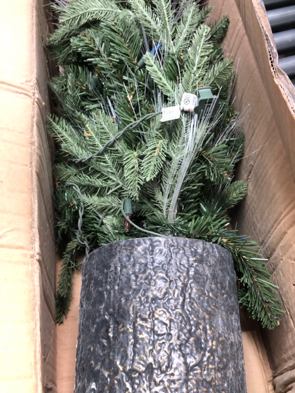 Photo 1 of Kurt S. Adler 32-Inch Northern Pot Fiber-Optics and Multi-Color LED Lights Christmas Tree