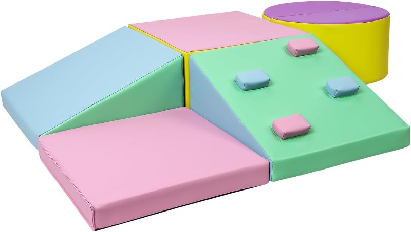 Photo 1 of **MISSING SQUARE AND CYLINDER PIECE** GAOMON Foam Climbing Blocks for Toddlers and Preschoolers - Soft Climbing Indoor Set - Active Play Set for Climbing, Crawling, and Sliding, 5PCS