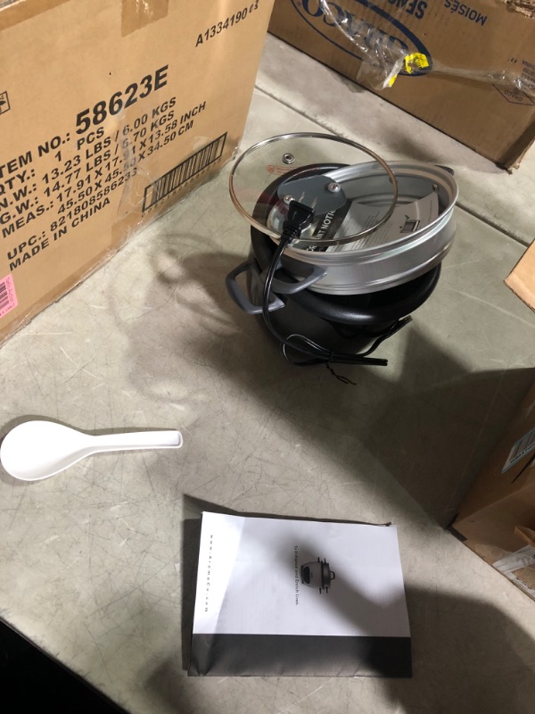 Photo 4 of ***USED - LIKELY MISSING PARTS - UNABLE TO VERIFY FUNCTIONALITY***
Aroma Housewares 6-Cup (Cooked) Pot-Style Rice Cooker and Food Steamer, Black ARC-743-1NGB