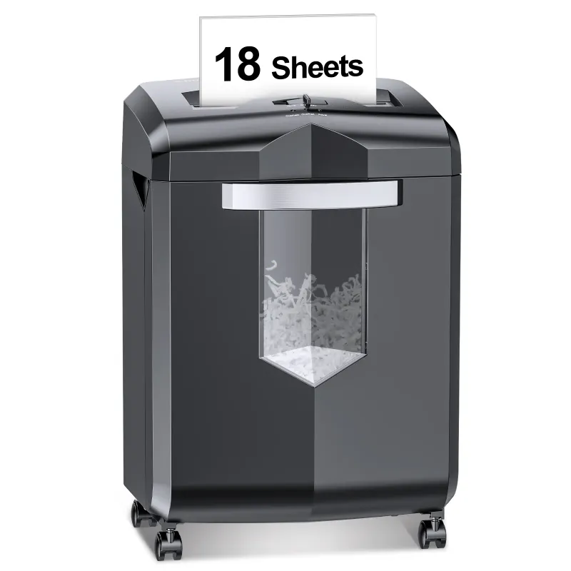 Photo 1 of Bonsaii Paper Shredder 18-Sheet Cross-Cut Shredder Heavy Duty 60 Minutes for Home Office Use With Pullout Basket (BS-149C)