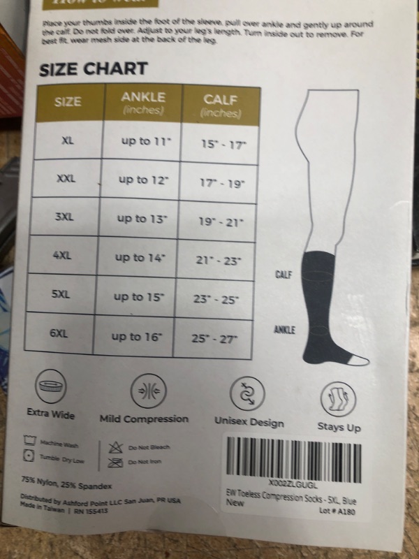 Photo 1 of BLUE 5XL COMPRESSION SOCKS